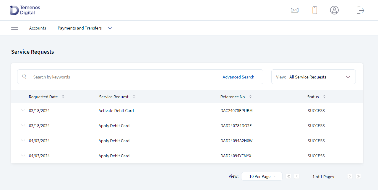 Service Request Dashboard